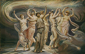 Greek symbolism of the Pleiades as the 7 daughters of the titan Atlas